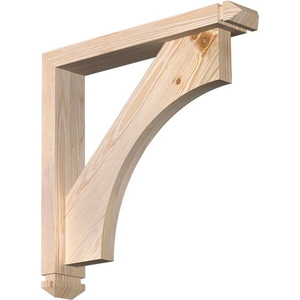 Ekena Millwork Westlake Arts and Crafts Smooth Bracket w/ Offset Brace, Douglas Fir, 3 1/2"W x 20"D x 20"H BKT0402X20X20WTL03SDF - main
